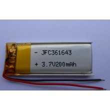 Hot sale JFC361643 200mAh 3.7v lipo battery for digital devices 
