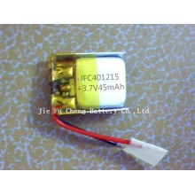 3.7V 45mAh JFC401215 lipo thin polymer battery for wireless, electronics, wireless electronic products 041215 battery