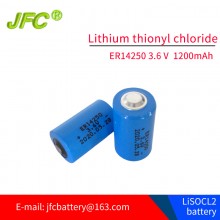 Li-SO2Cl2 battery ER14250 3.6V 1200mAh  1/2AA battery