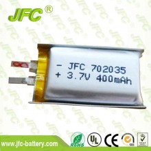 UL approved 3.7V 350mAh lithium polymer battery 400mah JFC702035 Lithium battery 